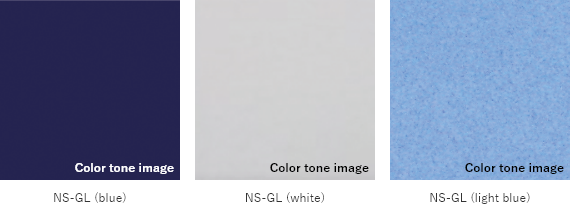 NS-GL Non-Spark GL color tone images for three colors: blue, white, and light blue