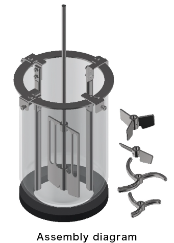 Assembly diagram of agitation blade test apparatus